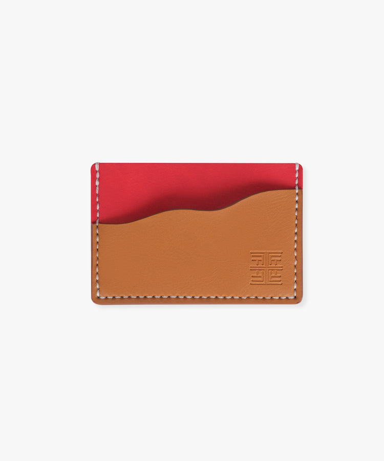 Jessa Card Holder - Brown & Red